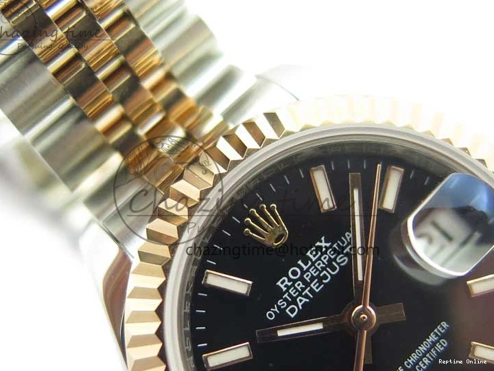 1218 Datejust 28mm 279173 SS RG BP Maker Best Edition Black Dial on SS RG Jubilee Bracelet ETA TopPick 2580